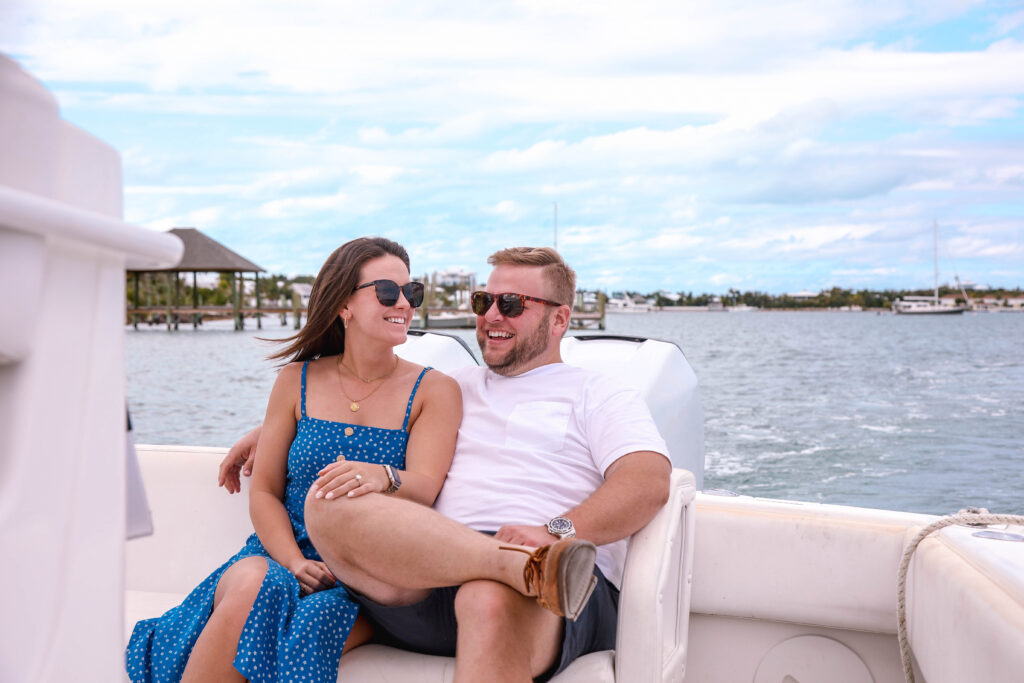 Cole and Emily Crews charter a boat in The Bahamas 