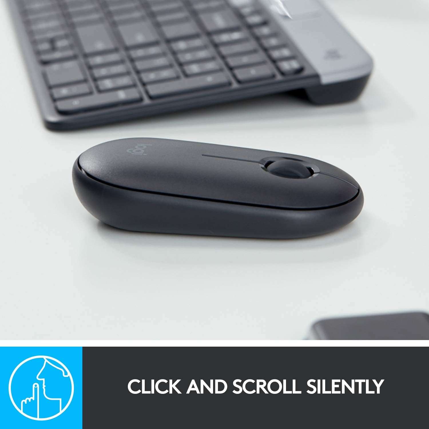 Logitech Pebble i345 Wireless Bluetooth Mouse for iPad - Graphite, 4.2 ...