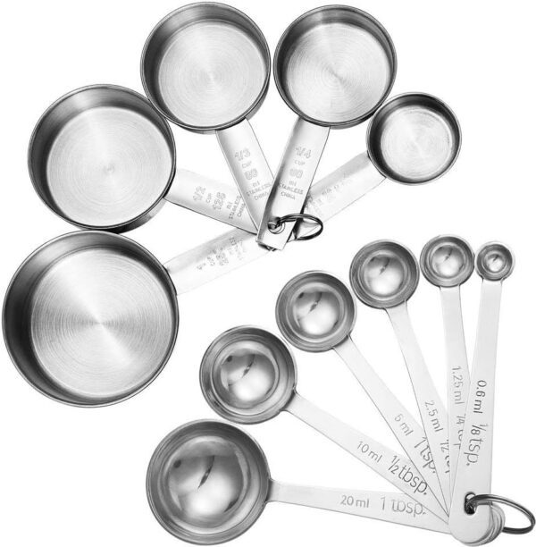 Accmor 11 Piece Stainless Steel Measuring Spoons Cups Set