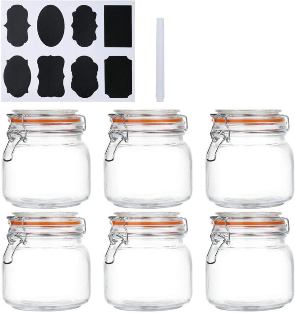 Encheng 25 oz Glass Jars With Airtight