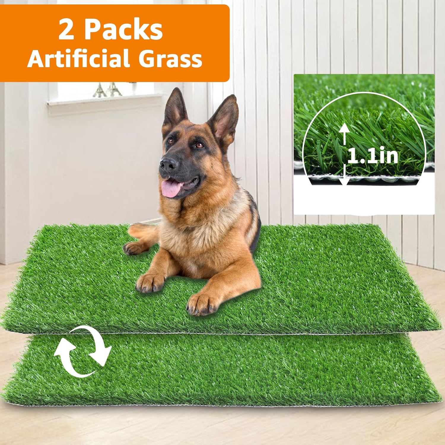 LOOBANI 35in x 23in Extra Large Grass Porch Potty Tray, 2-Pack ...