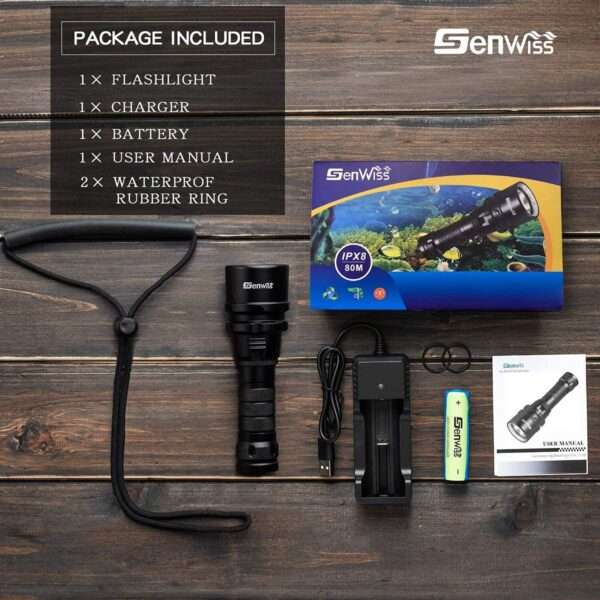 Genwiss Scuba Diving Flashlight Dive Torch - Image 6